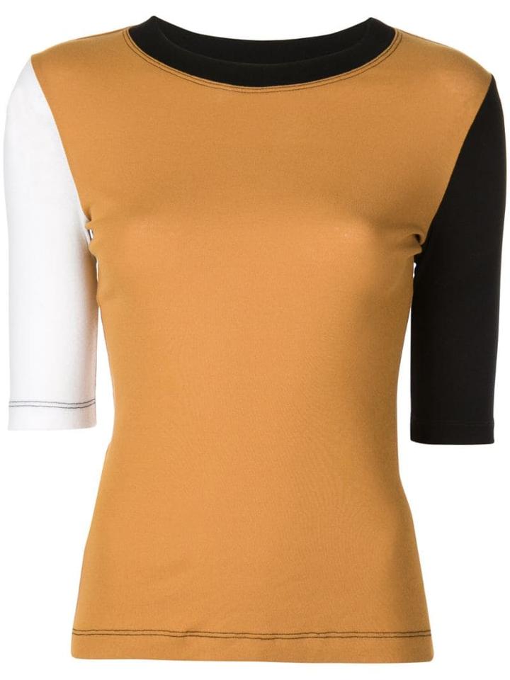 Rosetta Getty Colour Block T-shirt - Yellow