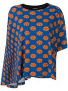 Mm6 Maison Margiela Floral Print Asymmetric T-shirt - Blue