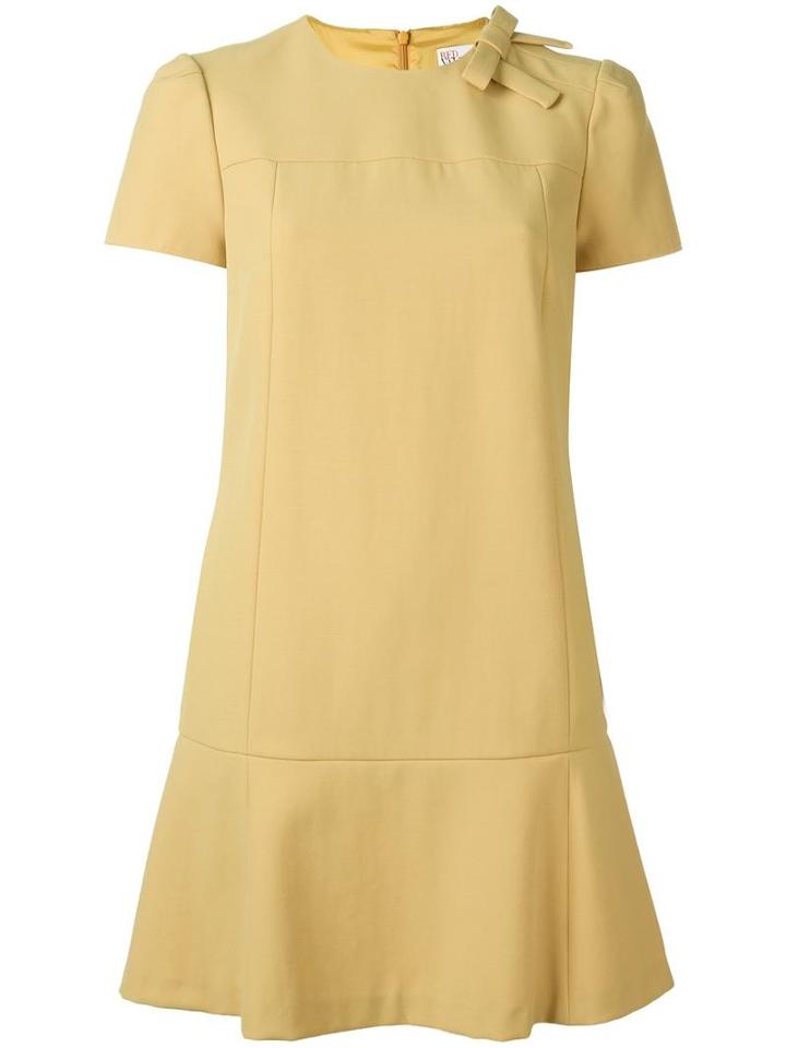 Red Valentino Shortsleeved Dress, Women's, Size: 40, Yellow/orange, Polyester/spandex/elastane/viscose/polyester