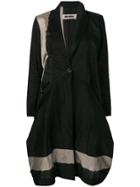 Uma Wang Striped Hem Coat - Black