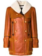 Chloé Shearling Collar Coat - Brown