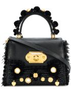 Dolce & Gabbana Woven Fringe Tote Bag - Black