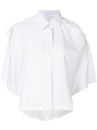 Walk Of Shame Pinstripe Cut Out Shirt - White