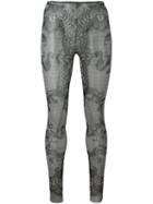 Dsquared2 Lace Print Leggings, Women's, Size: Small, Black, Polyamide/spandex/elastane