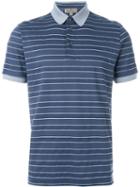 Canali Striped Polo Shirt, Men's, Size: 54, Blue, Cotton
