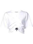 Natasha Zinko Gathered Cropped T-shirt - White