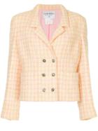 Chanel Vintage Plaid Double-breasted Jacket - Yellow & Orange