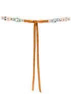 Orciani Stone Embellished Tie Belt - Brown