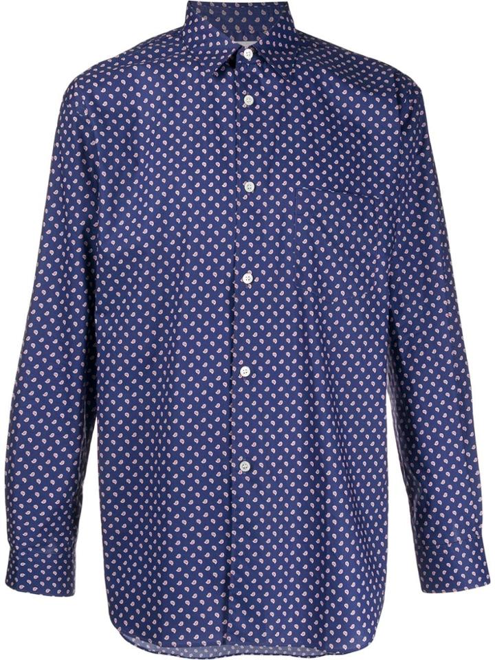 Comme Des Garçons Shirt Paisley Print Shirt - Blue