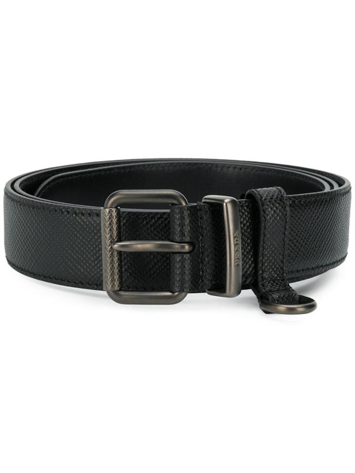 Prada Brushed Pebbled Belt - Black