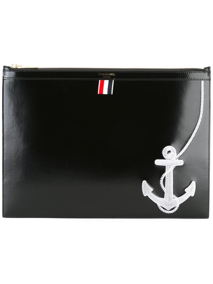 Thom Browne Anchor Logo Clutch - Black