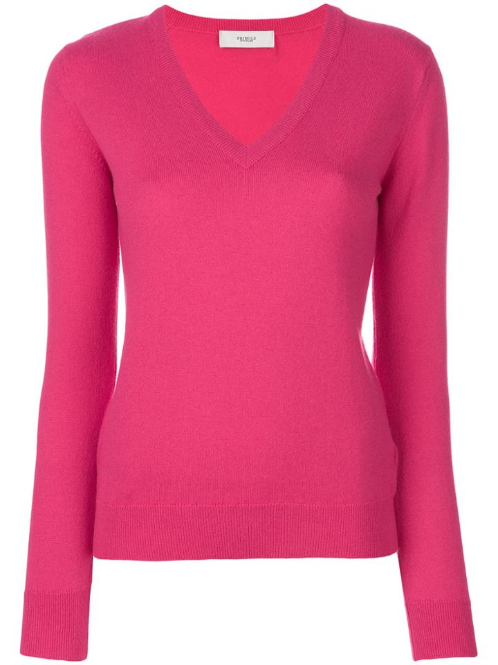 Pringle Of Scotland V-neck Sweater - Pink & Purple