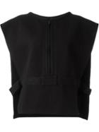 Yeezy Adidas Originals By Kanye West Cropped Vest, Women's, Size: Xxs, Black, Cotton/spandex/elastane