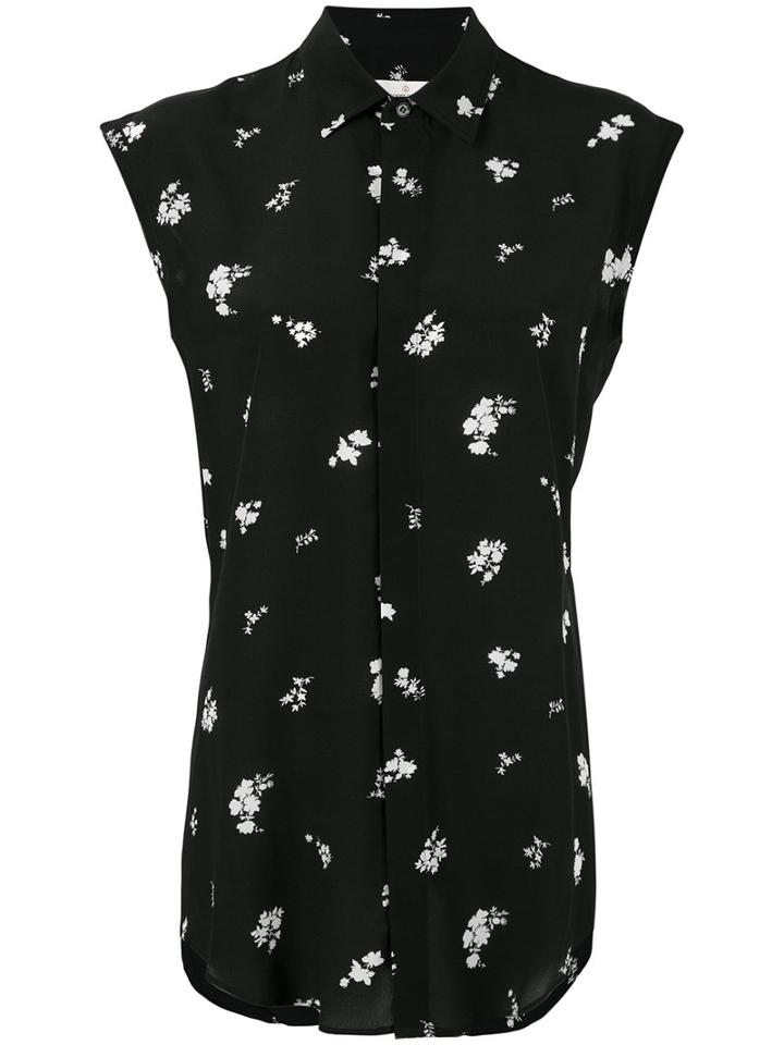 Golden Goose Deluxe Brand - Floral Sleeveless Shirt - Women - Silk - L, Black, Silk