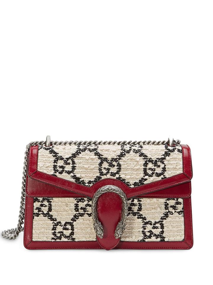 Gucci Small Tweed Dionysus Shoulder Bag - White
