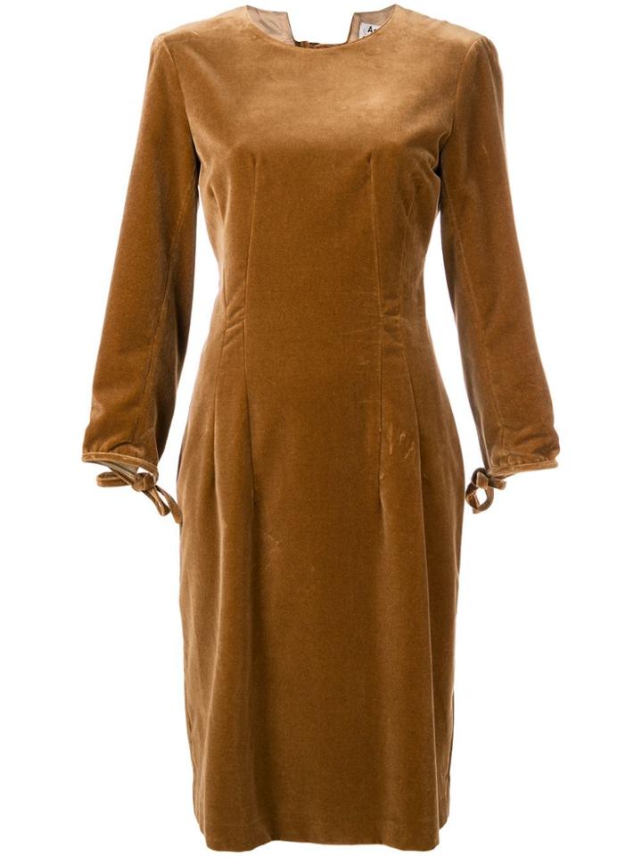 Acne Studios Velvet Midi Dress - Brown