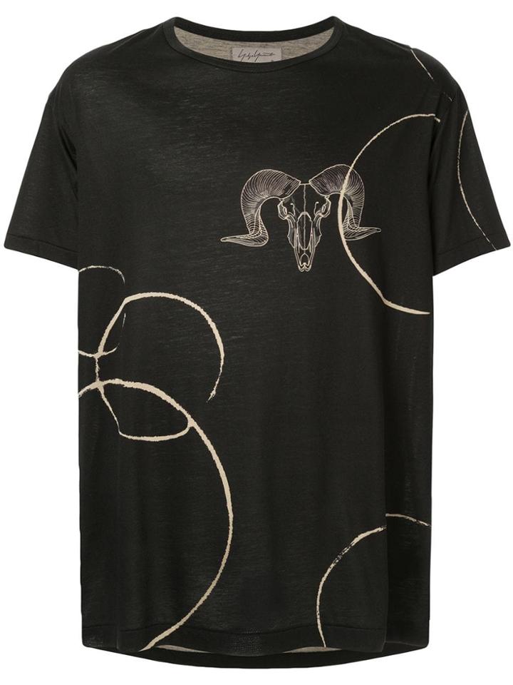 Yohji Yamamoto Bleached Drawing T-shirt - Black