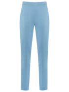 Reinaldo Lourenço High Waisted Trousers, Women's, Size: 36, Blue, Cotton/spandex/elastane