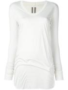 Rick Owens V-neck T-shirt, Size: 40, White, Silk