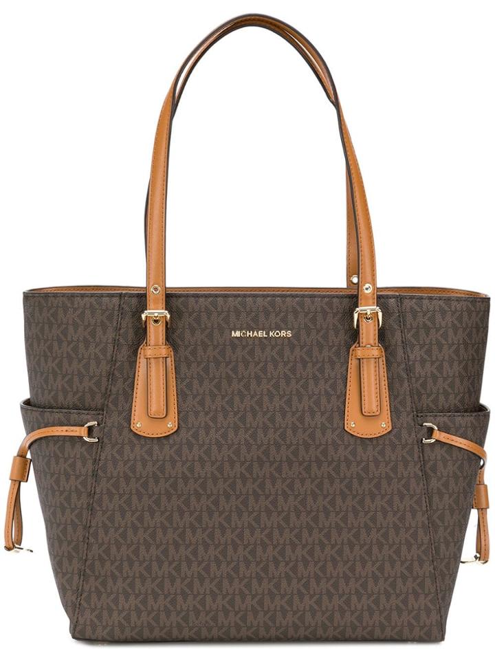 Michael Michael Kors Monogram Print Tote Bag - Brown
