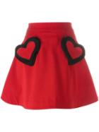 Love Moschino Heart Skirt, Women's, Size: 40, Red, Cotton/spandex/elastane