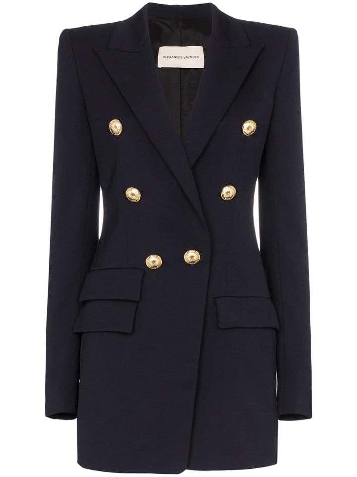 Alexandre Vauthier Double-breasted Wool Blazer - Blue