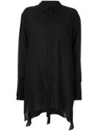 Sulvam Distressed Longline Shirt - Black
