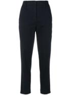 Luisa Cerano Cropped High Waisted Trousers - Blue