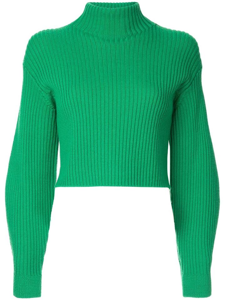 Tibi Ribbed Knit Sweater - Green