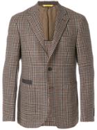Canali Two Buttoned Plaid Jacket - Brown