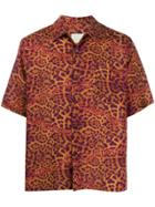 Aries Leopard-print Hawaiian Shirt - Orange