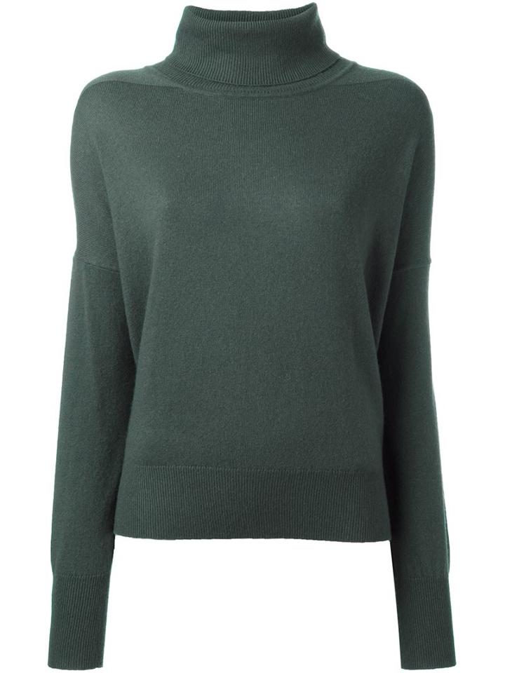 Closed Roll Neck Jumper, Women's, Size: Small, Green, Nylon/viscose/cashmere/wool