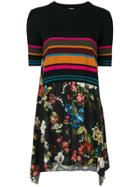 I'm Isola Marras Stripe-floral Contrast Dress - Black