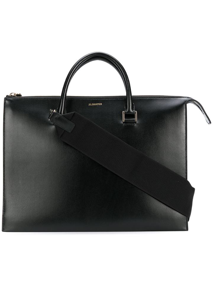 Jil Sander Flat Zip Top Tote - Black