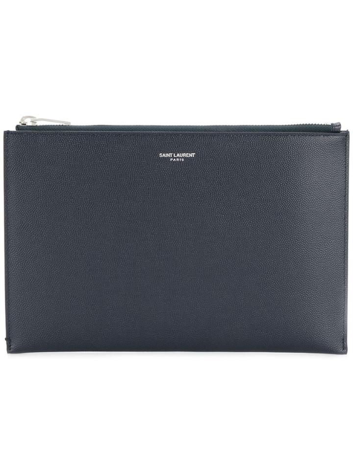Saint Laurent Zipped Mini Tablet Sleeve - Blue