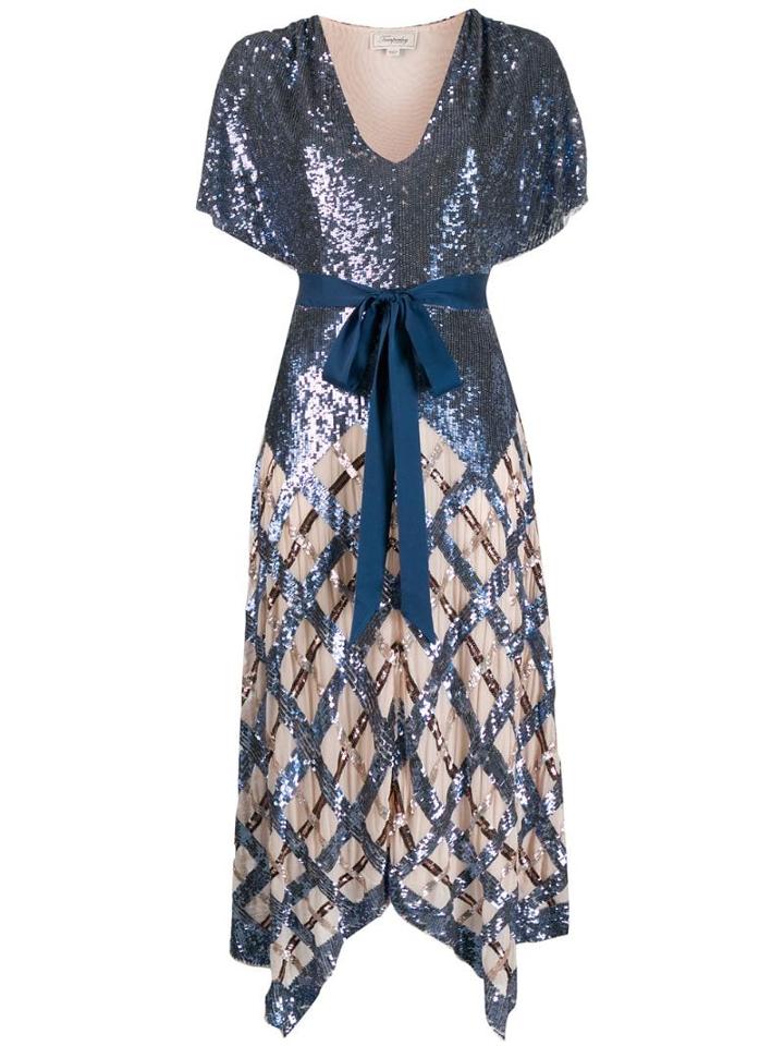 Temperley London Sequin Midi Dress - Blue