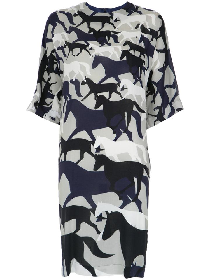 Gloria Coelho Printed Short Dress - Blue