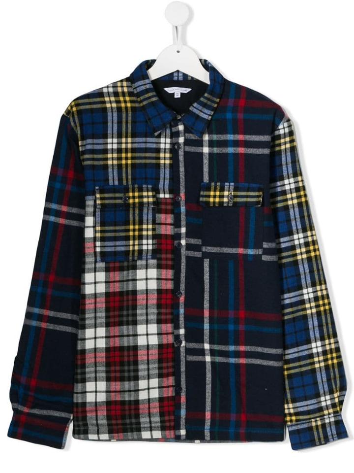 Little Marc Jacobs Teen Check Patchwork Shirt - Blue