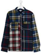 Little Marc Jacobs Teen Check Patchwork Shirt - Blue