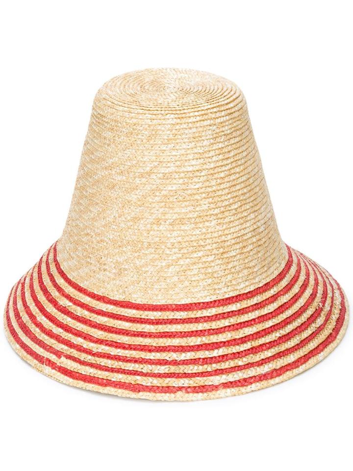 Cult Gaia Striped Hat - Brown