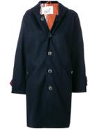 Ermanno Gallamini Hooded Buttoned Coat - Blue