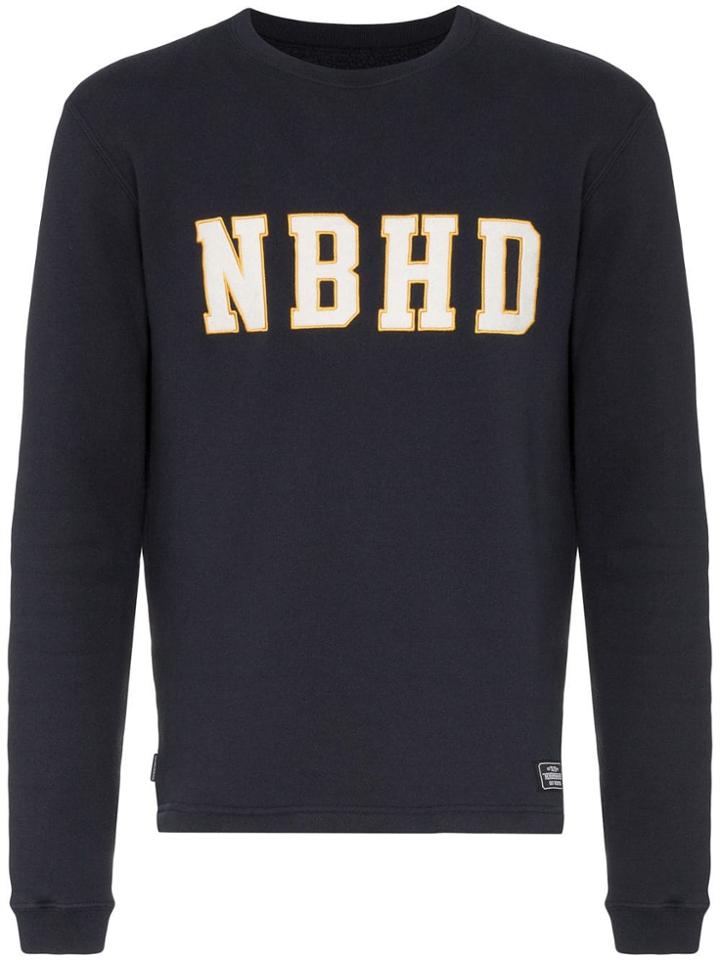 Neighborhood Logo Embroidered Cotton Jumper - Blue