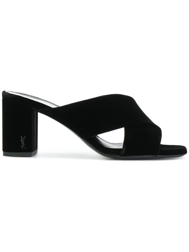 Saint Laurent Loulou Slide Mules - Black