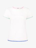 Mira Mikati Blanket Stitch Top, Women's, Size: 40, White, Cotton/acrylic/wool
