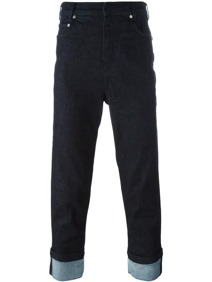 Neil Barrett Turn Up Cuff Jeans, Men's, Size: 29, Blue, Cotton/polyurethane