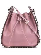 Valentino - Valentino Garavani Rockstud Bucket Bag - Women - Metal/calf Leather - One Size, Pink/purple, Metal/calf Leather
