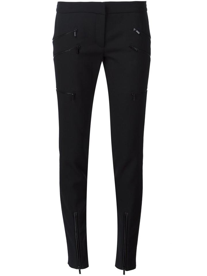 Barbara Bui Zip Detail Skinny Trousers, Women's, Size: 40, Black, Polyester/viscose/spandex/elastane
