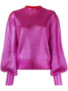 Msgm Bell Sleeves Jumper - Pink & Purple