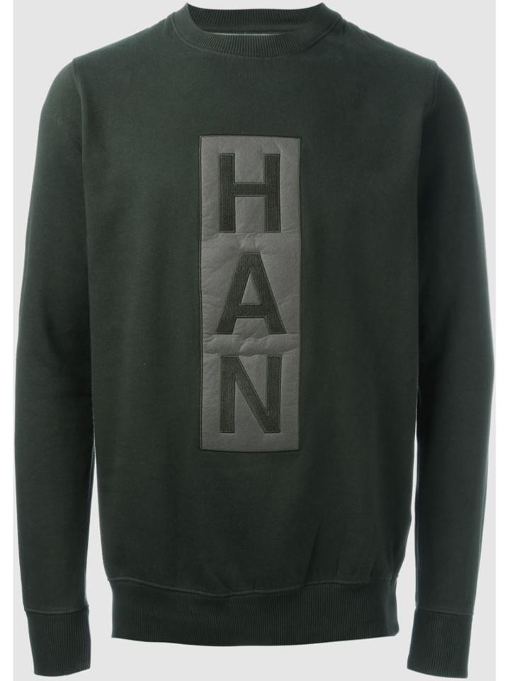 Han Kj0benhavn Front Logo Sweatshirt, Men's, Size: L, Green, Cotton/polyester
