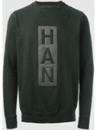 Han Kj0benhavn Front Logo Sweatshirt, Men's, Size: L, Green, Cotton/polyester